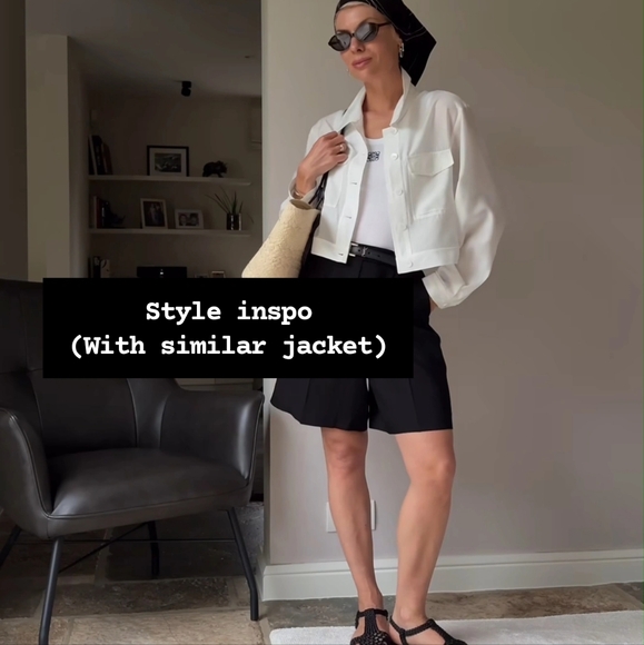 Aritzia Wilfred Autumn Linen Cropped Shirt Jacket - White, Size XS - Picture 2 of 13